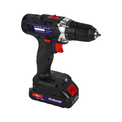 Дрель аккумуляторная ПУЛЬСАР ДА 18-40 (18В, 40Hm, Li-on, 2,0Ah, 2 акк.,кейс)
