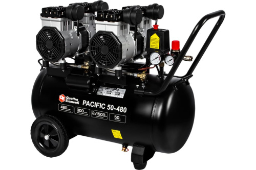 Компрессор поршневой безмасляный QUATTRO ELEMENTI PACIFIC 50-480 (480 л/мин, 50 л, 3.5 л.с, 8 бар)