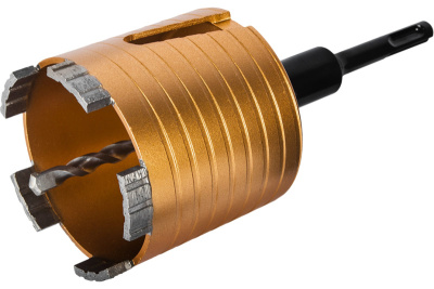 Коронка алмазная ПРАКТИКА "Эксперт" по бетону 82мм SDS-plus безударная, 5 турбосегментов 10мм, шт