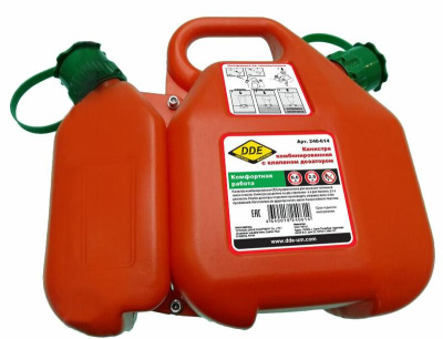 Канистра DDE комбинированная с клапан дозатором 6,0 л + 2,5 л 