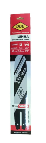 Шина пилы цепной сварная DDE by Oregon 16"/ 40 см 3/8"-1,3-55 зв (для цепи 91P/VS/VXL)(160SDEA074)