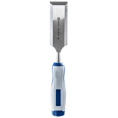 Стамеска плоская КОБАЛЬТ 40 х 140 мм, CR-V, двухкомпонентная рукоятка (1 шт.) блистер 1/6