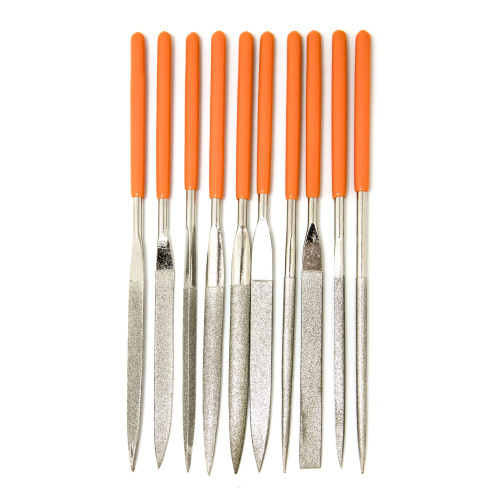 Набор надфилей КОБАЛЬТ алмазных, 160х70х4 мм, обрезиненные рукоятки (10 шт.) чехол 1/20