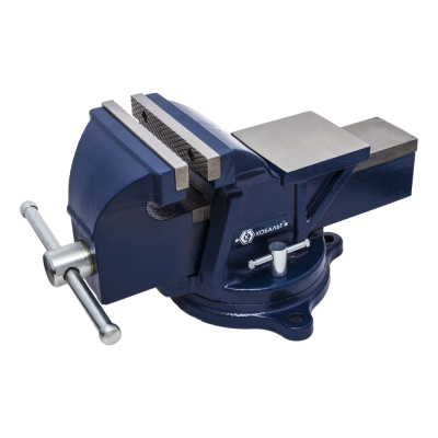 Тиски слесарные поворотные КОБАЛЬТ ширина губок 150 мм, захват 150 мм, 17 кг,  наковальня, коробка