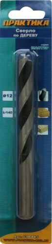 Сверло по дереву ПРАКТИКА  12 х 140 мм (1шт.) блистер, серия Мастер