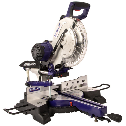 Пила торцовочная ПУЛЬСАР ПТН 255-2000 (2000Вт, 255х30мм, рез 70х305мм, рем. передача, лазер.