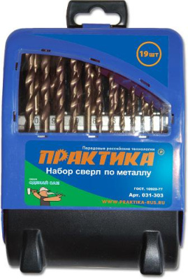 Набор сверл по металллу в металлической кассете ПРАКТИКА DIY 1,0-10,0мм 19шт Набор сверл по металллу в металлической кассете ПРАКТИКА DIY 1,0-10,0мм 19шт