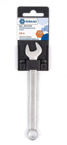 Ключ комбинированный КОБАЛЬТ 12 мм Cr-V (1 шт.) подвес 1/25