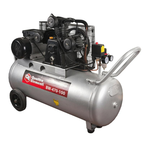Компрессор поршневой масляный QUATTRO ELEMENTI BW-500-100 (490 л/мин, 100 литров, 2250 Вт, 8 бар,