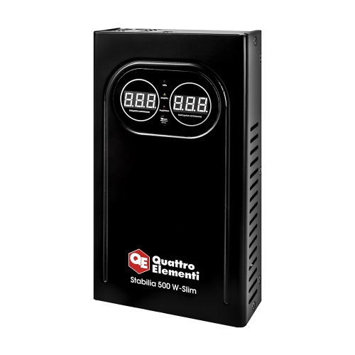 Стабилизатор напряжения QUATTRO ELEMENTI Stabilia 500 W-Slim (500 ВА, 140-270 В, настенный 917-766