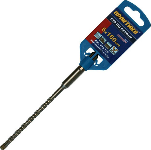 Бур SDS-plus ПРАКТИКА    6 х 160 мм, Х-тип серия "Эксперт" по бетону**