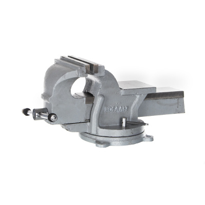 Тиски слесарные поворотные КОБАЛЬТ стальные, ширина губок 150 мм, захват 150 мм, 14.5 кг, наковальня