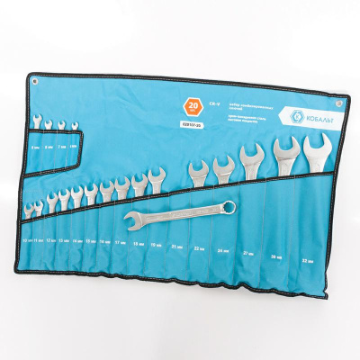 Набор ключей комбинированных КОБАЛЬТ 6-19,21,22,24,27,30,32 мм (20 шт.) чехол 1/6