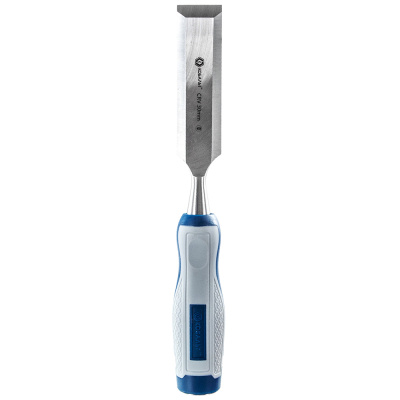 Стамеска плоская КОБАЛЬТ 30 х 140 мм, CR-V, двухкомпонентная рукоятка (1 шт.) блистер 1/6