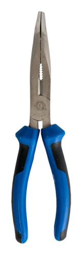 Длинногубцы КОБАЛЬТ изогнутые 200 мм, CR-V (1 шт.) подвес 1/6**