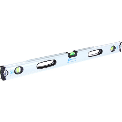 Уровень строительный КОБАЛЬТ Экстра, 800 мм, профиль 30 x 65 мм, 3 глазка, 2 ручки, V-паз