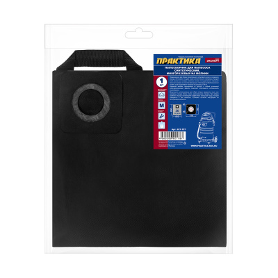 Мешок ПРАКТИКА для пылесосов KARCHER NT 25/1, EINHELL, DEWALT и др., до 30л, МНОГОРАЗОВЫЙ, синтетика