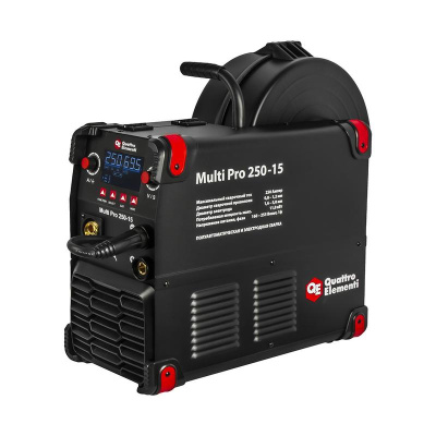Аппарат полуавтомат,инвертор QE Multi Pro 250-15 (250A,1фаза,3вида сваркиMIG/TIG/MMA,кат15 кг,диспл