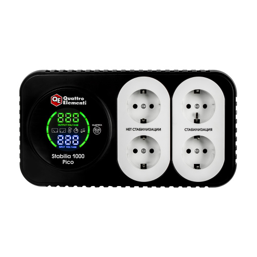 Стабилизатор напряжения QUATTRO ELEMENTI Stabilia 1000 Pico (1000 ВА, 160-280 В, компактный) 