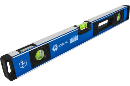 Уровень строительный КОБАЛЬТ 600мм, профиль 28 x 66мм, толщ.стенок 1,5мм, 3 глазка, 1 рук-а, 2 фрез.