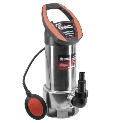 Дренажный насос QUATTRO ELEMENTI Drenaggio 1100 F Inox (1100 Вт, 19000 л/ч, для грязной, 9 м, 7,5кг,