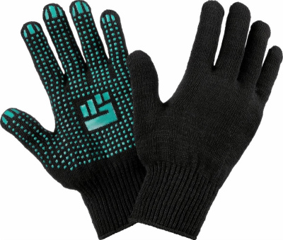 Перчатки "Комфорт" 10 класс 5 нитей с ПВХ черные (250пар) Перчатки "Комфорт" 10 класс 5 нитей с ПВХ черные (250пар)