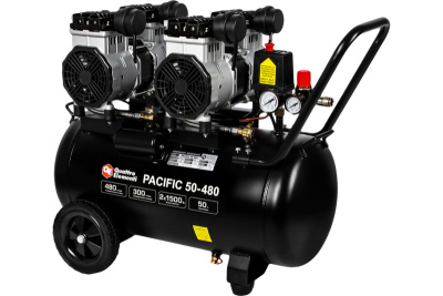 Компрессор поршневой безмасляный QUATTRO ELEMENTI PACIFIC 50-480 (480 л/мин, 50 л, 3.5 л.с, 8 бар)