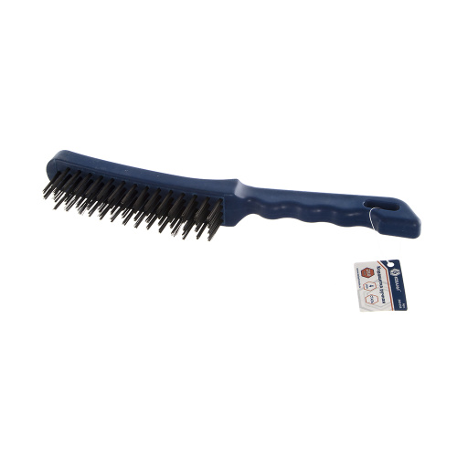 Кордщетка ручная КОБАЛЬТ 4-рядная металлическая 280 мм, пластмассовая ручка*