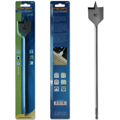 Сверло по дереву перовое ПРАКТИКА 40 х 300 мм (1шт.) блистер
