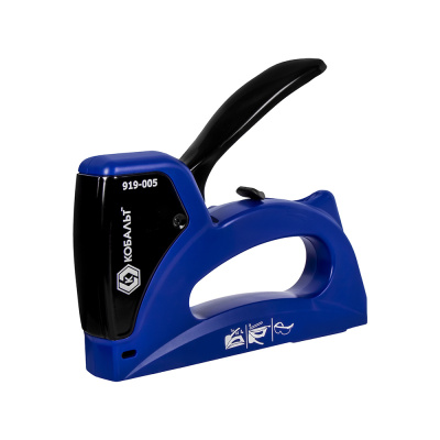 Степлер механический КОБАЛЬТ скобы 6-14 мм, тип 53, корпус из АВС-пластика, мет. крышка, регулятор