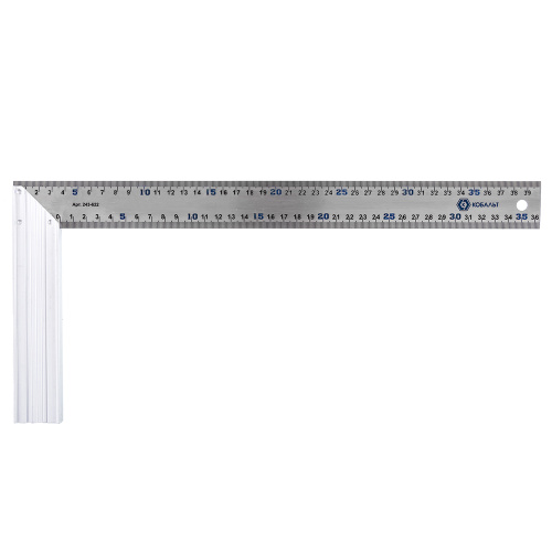 Угольник КОБАЛЬТ столярный 400 мм, нерж.сталь , алюминиевое основание 1/10* Угольник КОБАЛЬТ столярный 400 мм, нерж.сталь , алюминиевое основание 1/10*