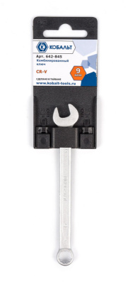 Ключ комбинированный КОБАЛЬТ 9 мм Cr-V (1 шт.) подвес 1/30