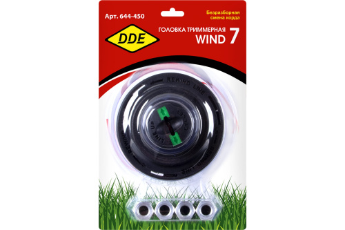 Головка триммерная полуавтоматическая DDE Wind 7 безразборная смена корда М8х1,25мм прав,