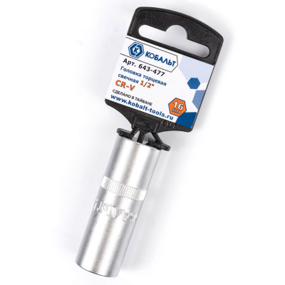 Головка торцевая свечная КОБАЛЬТ 1/2", 16 мм, Cr-V (1 шт.) подвес