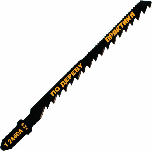 Пилки для лобзика по дереву, ДСП ПРАКТИКА T244DA 100 x 75 мм, криволинейный рез, HCS, (2шт)