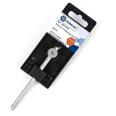 Вороток Т-образный КОБАЛЬТ 1/4", 115 мм, Cr-V (1 шт.) подвес 1/20