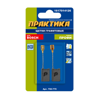 Щетка графитовая ПРАКТИКА для BOSCH (аналог 1617014126) 6,2x16x25,4 мм, автостоп (790-779), пар