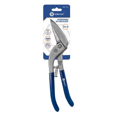 Ножницы по металлу КОБАЛЬТ "Pelikan" 300 мм, CR-V (1 шт.) блистер