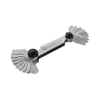 Набор шаблонов резьбовых КОБАЛЬТ метрических и дюймовых, диапазон измерений шага резьбы 0,5-2 мм,