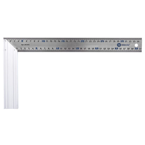 Угольник КОБАЛЬТ столярный 350 мм, нерж.сталь , алюминиевое основание 1/10 Угольник КОБАЛЬТ столярный 350 мм, нерж.сталь , алюминиевое основание 1/10