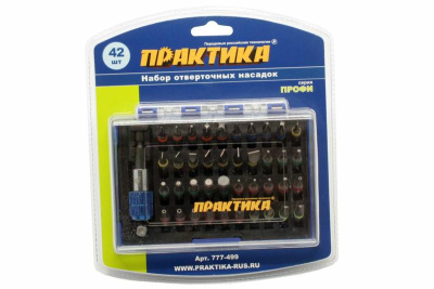 Набор бит ПРАКТИКА "Профи" 42шт, 25 мм, PH, PZ, SL, Hex, Torx, Tri-Wing, держатель 60 мм, кассета* Набор бит ПРАКТИКА "Профи" 42шт, 25 мм, PH, PZ, SL, Hex, Torx, Tri-Wing, держатель 60 мм, кассета*