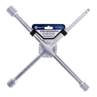 Ключ баллонный КОБАЛЬТ крестообразный 17,19,21, 1/2", 400 мм, CR-V, подвес