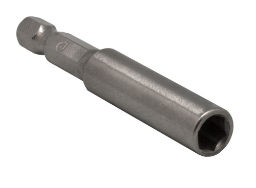 Переходник Удлинитель ПРАКТИКА магнитный держатель  60мм для бит 1/4"  цельнотянутый, (1шт), блистер