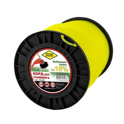 Корд триммерный на катушке DDE "Classic line" (круг) 3,0 мм х 520 м, желтый