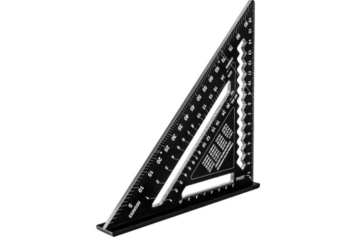 Угольник КОБАЛЬТ столярный многофункциональный, 177 мм, толщина 4,3 мм, алюминиевый.