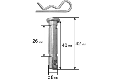 Болт срезной под шплинт UNITED PARTS 8х40мм (комплект 4шт), упак