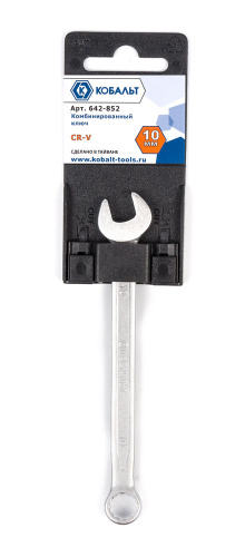 Ключ комбинированный КОБАЛЬТ 10 мм Cr-V (1 шт.) подвес 1/30