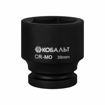 Головка торцевая ударная КОБАЛЬТ 3/4, 38 мм, CR-MO, подвес (922-708)