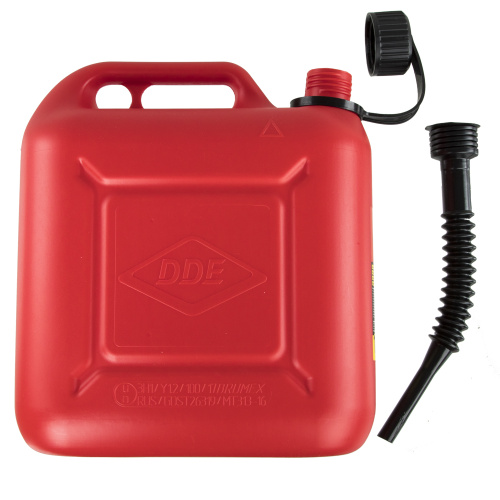 Канистра DDE для ГСМ, 10 л, антистатическая, крышка с замком, трубка для заливки