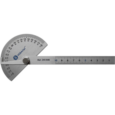 Угломер переставной КОБАЛЬТ с транспортиром, 150 мм 1/10* Угломер переставной КОБАЛЬТ с транспортиром, 150 мм 1/10*